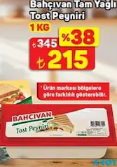 BAHÇIVAN TAM YAĞLI TOST PEYNİRİ 1 KG